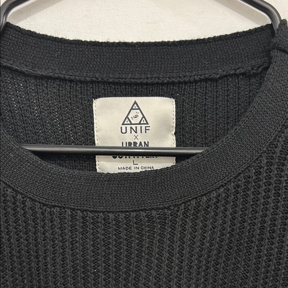 Black Ribbed Knit Sweater - Picture 2 of 3